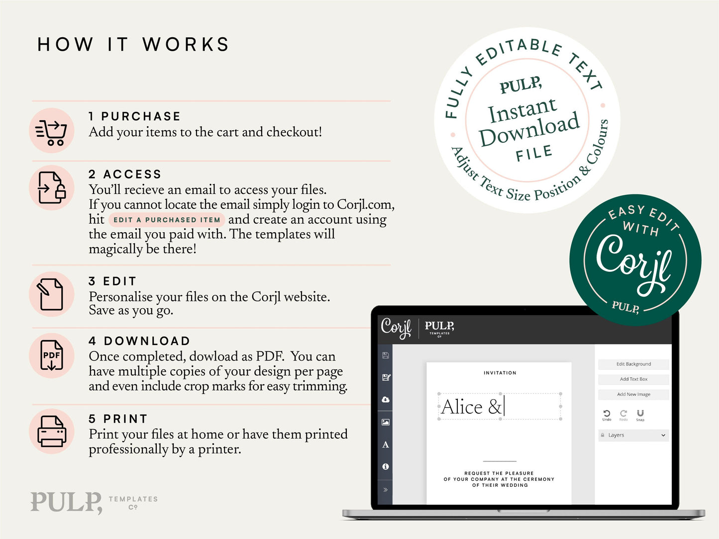 Complete Wedding Bundle templates – Loop Frame 0030 (A sizes – EU, UK, AUS)