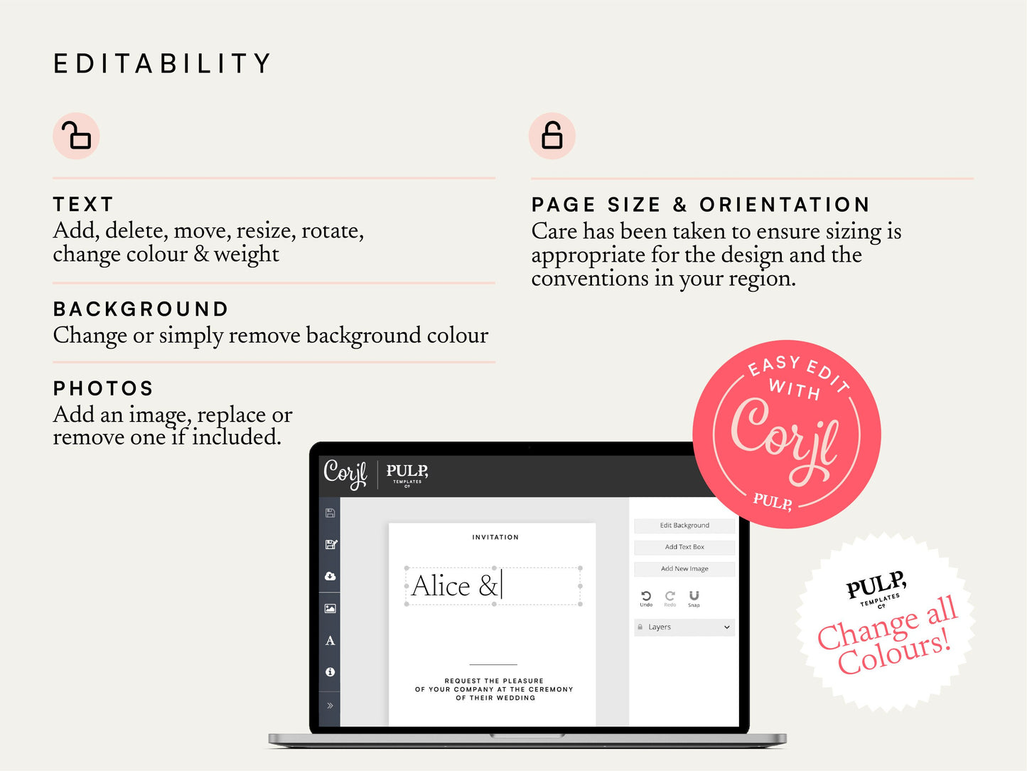 Complete Wedding Bundle templates – Loop Frame 0030 (USA sizes)