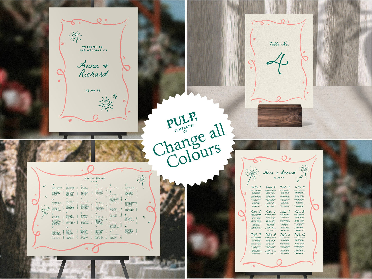 Complete Wedding Bundle templates – Loop Frame 0030 (USA sizes)