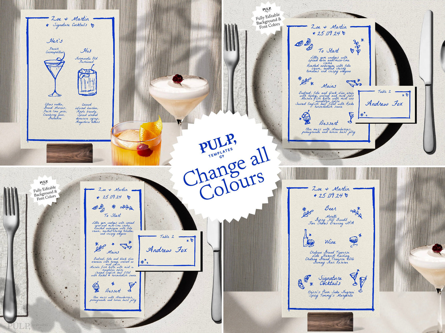 Complete Wedding Bundle templates – Hand drawn 0024