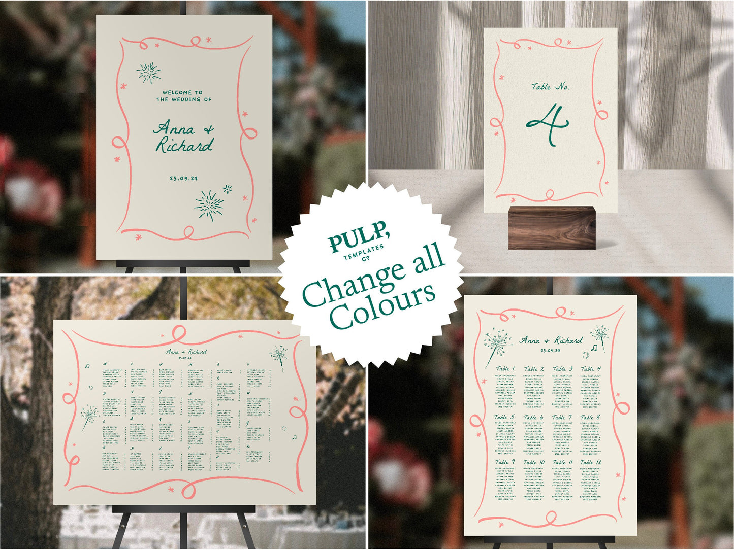 Complete Wedding Bundle templates – Loop Frame 0030 (A sizes – EU, UK, AUS)