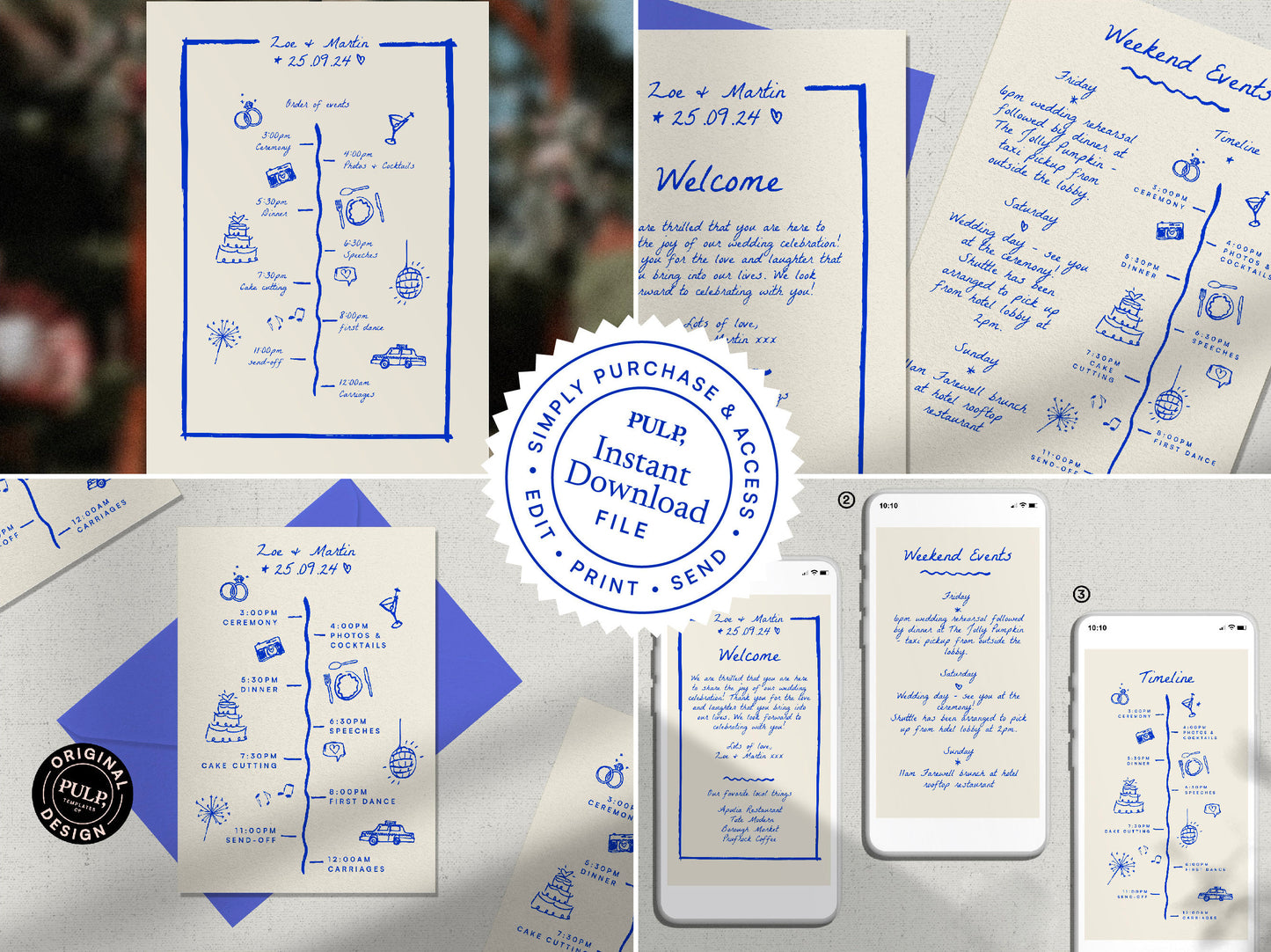 Complete Wedding Bundle templates – Hand drawn 0024