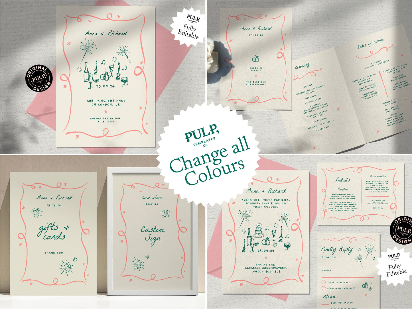 Complete Wedding Bundle templates – Loop Frame 0030 (A sizes – EU, UK, AUS)