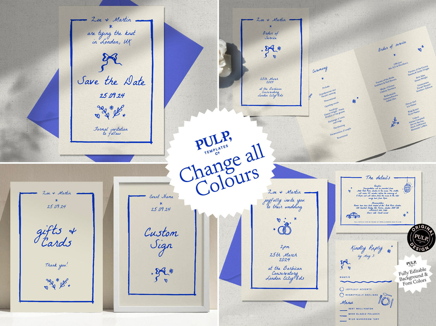 Complete Wedding Bundle templates – Hand drawn 0024