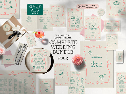 Complete Wedding Bundle templates – Loop Frame 0030 (A sizes – EU, UK, AUS)